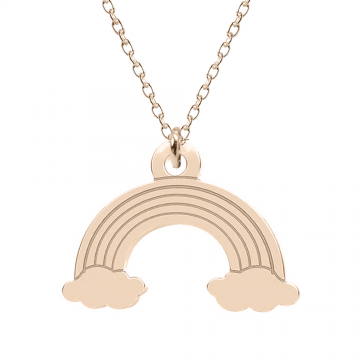 Rainbow - Colier personalizat din argint 925 placat cu aur roz Curcubeu