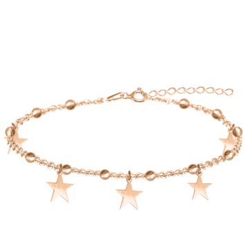 Sirius - Bratara personalizata tip salba cu stelute din argint 925 placat cu aur roz