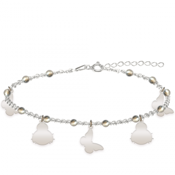 Spring - Bratara personalizata tip salba cu buburuze si fluturasi din argint 925
