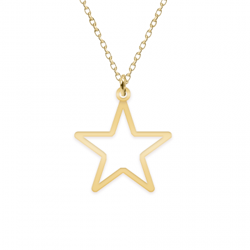 Star - Colier steluta din argint 925 placat cu aur galben 24K