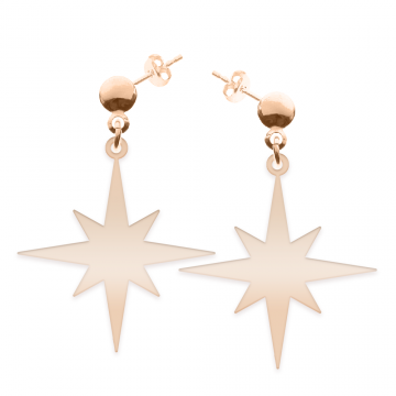 Star Light - Cercei personalizati steluta cu tija din argint 925 placat cu aur roz
