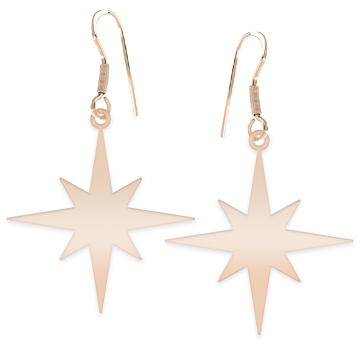 Star Light - Cercei personalizati steluta cu tortita deschisa din argint 925 placat cu aur roz