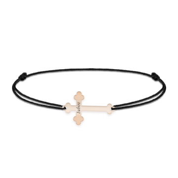 Stavros - Bratara personalizata cruce din argint 925 placat cu aur roz