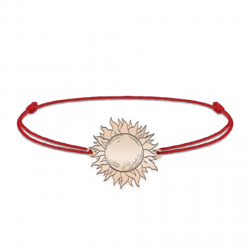 Sun- Bratara personalizata snur cu soare din argint 925 placat cu aur roz