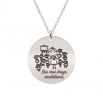 Teacher - Colier personalizat educatoare/invatatoare/profesoara din argint 925