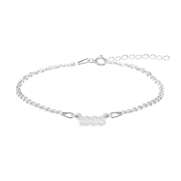 Time - Bratara personalizata cu an pentru picior din argint 925