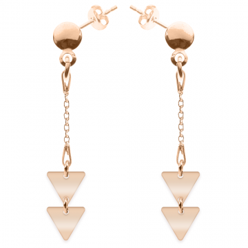 Triangle - Cercei personalizati doua triunghiuri cu tija din argint 925 placat cu aur roz