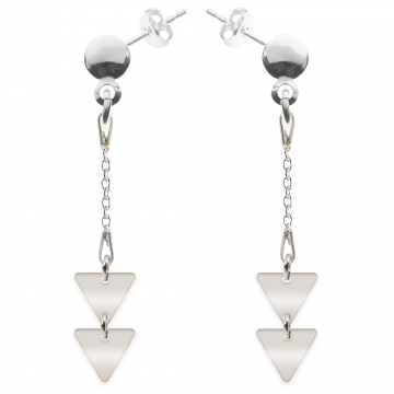 Triangle - Cercei personalizati doua triunghiuri cu tija din argint 925