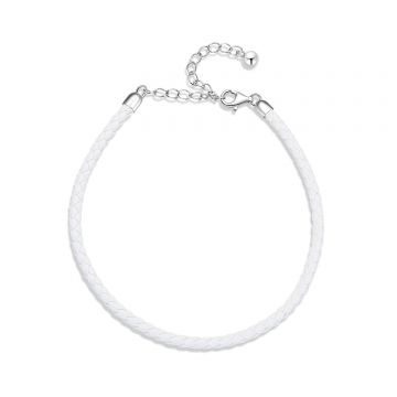 Bratara din argint White Leather