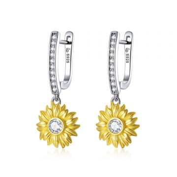 Cercei din argint Amazing Sunflower