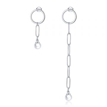 Cercei din argint Asymmetrical Pearl