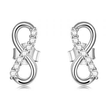Cercei din argint Beautiful Infinite Simple Earrings