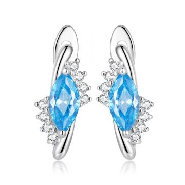 Cercei din argint Blue Splash