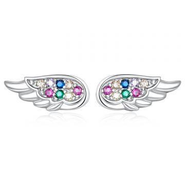 Cercei din argint Colorful Wings
