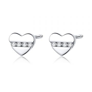 Cercei din argint Crystal Little Hearts