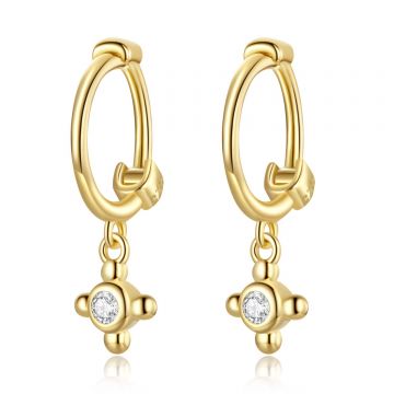 Cercei din argint Golden Drop Spark