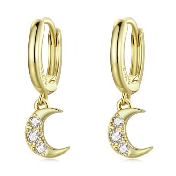 Cercei din argint Golden Moon
