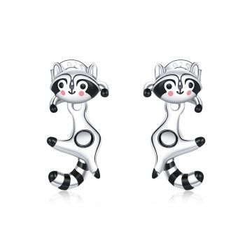 Cercei din argint Happy Racoon