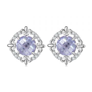 Cercei din argint Lilac Crystal