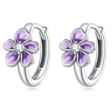 Cercei din argint Precious Purple Flowers