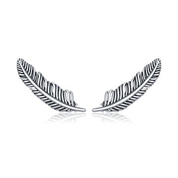 Cercei din argint Retro Feather Studs