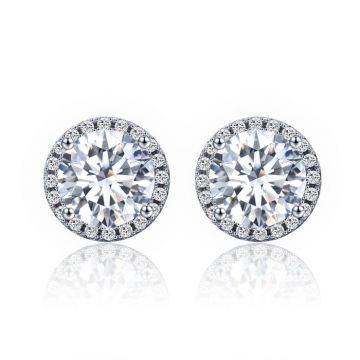Cercei din argint Round Diamond Look