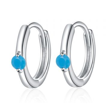 Cercei din argint Simple Blue Stone