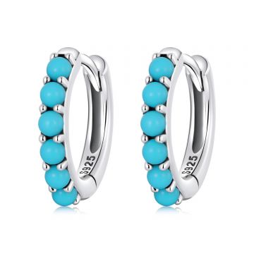 Cercei din argint Turquoise Hoops