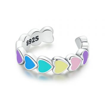 CERCEL din argint Colored Hearts