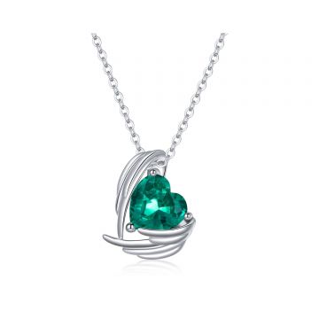 Colier din argint Green Winged Heart