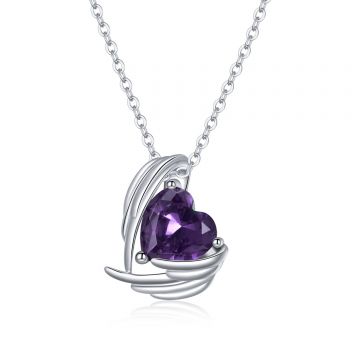 Colier din argint Purple Winged Heart
