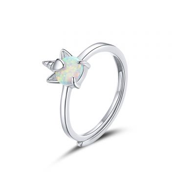 Inel reglabil din argint Color Unicorn