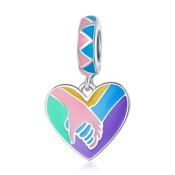 Talisman din argint Colorful Heart Heand