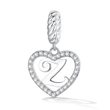 Talisman din argint Heart Letter Z
