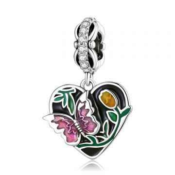 Talisman din argint Purple Butterfly