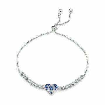 Bratara din argint Blue Heart Tennis