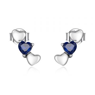 Cercei din argint Blue Love Crystal