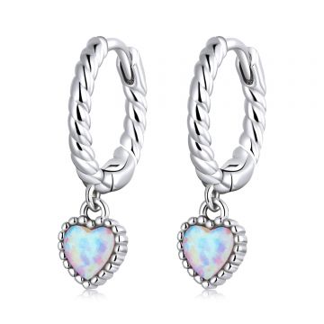 Cercei din argint Color Love Heart