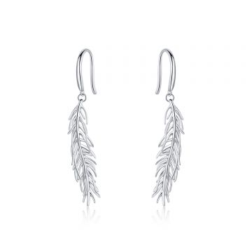 Cercei din argint Drop Feathers