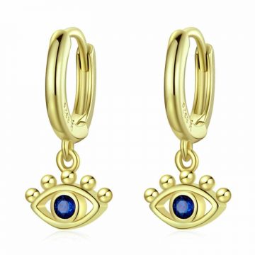 Cercei din argint Golden Blue Eyes