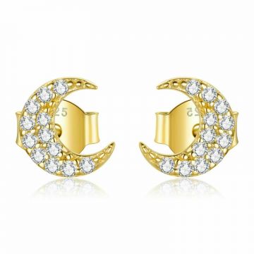 Cercei din argint Golden Little Moon