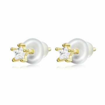Cercei din argint Little Golden Stones