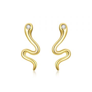 Cercei din argint Shiny Snake Golden