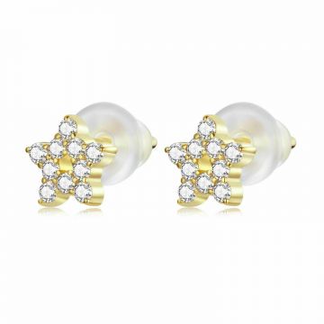 Cercei din argint Stars in Gold