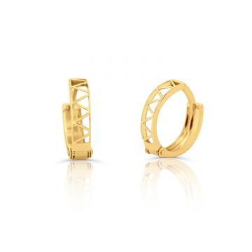 Cercei din aur 14K Geometric Perforated Circles