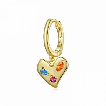 CERCEL din argint Golden Heart Hoop