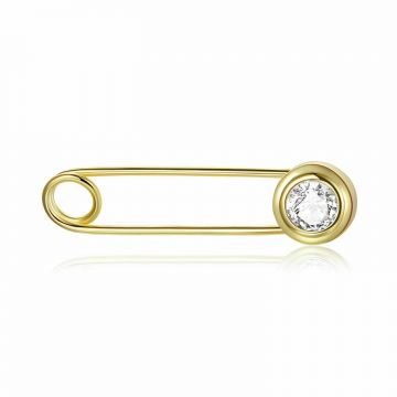 CERCEL din argint Golden Safety Crystal