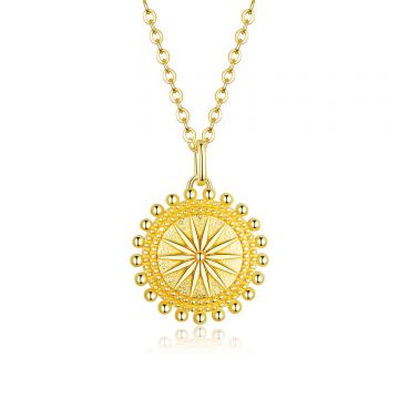Colier din argint Golden Sun Coin