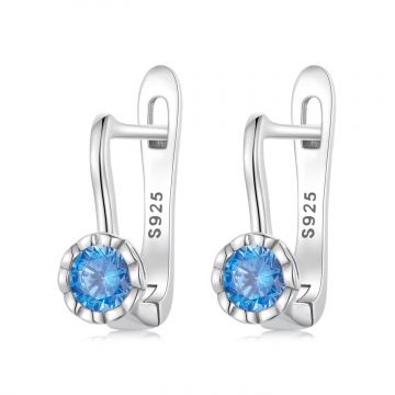 Cercei din argint Blue Crystal