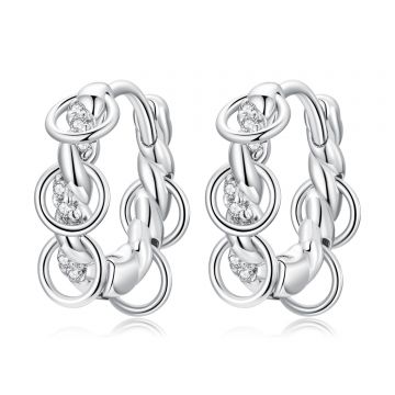 Cercei din argint Braided Hoops
